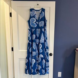 Lilly Pulitzer Blue and White Nautical Maxi Dress